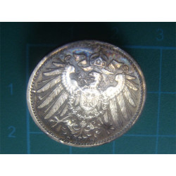 1914 Alman Gümüş 1 Mark Düğme_190