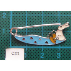Tavşan Mineli Gümüş Çengelli İğne_637
